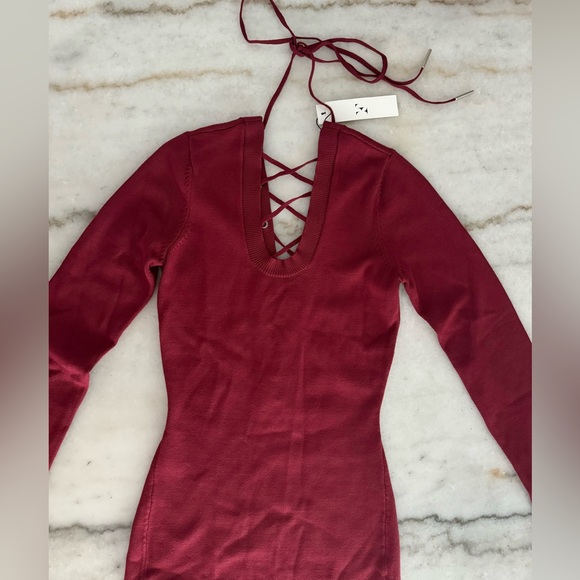 NWT-Lace Up Sides Midi Dress - Picture 4 of 8